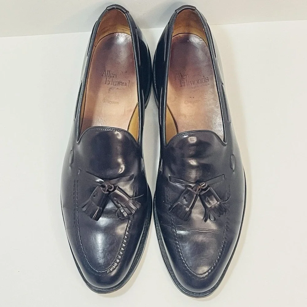 Allen Edmonds Grayson‎ Shoes Mens Size 11 A Burgundy Leather Tassel Loafers